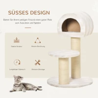 PawHut Katzenkratzbaum Katzenspielzeug Kletterbaum Sisal Polster Liegefläche Spanplatte samtartiges Polyester Sisal(m-4)