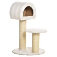 PawHut Katzenkratzbaum Katzenspielzeug Kletterbaum Sisal Polster Liegefläche Spanplatte samtartiges Polyester Sisal(m-1)