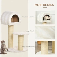 PawHut Katzenkratzbaum Katzenspielzeug Kletterbaum Sisal Polster Liegefläche Spanplatte samtartiges Polyester Sisal(m-5)