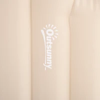 Outsunny Materac dmuchany dla gości, z pompką do stóp i pokrowcem transportowym, 195 x 140 x 10 cm, Biały(m-9)