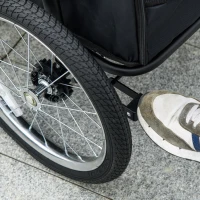 PawHut Foldable Pet Stroller, with Washable Cushion, Storage Bags, Safety Leash, for Medium, Large Dogs, Catts, Travel - Green(m-9)