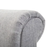 HOMCOM ławka tapicerowana ławka do siedzenia taboret elegancka materiał lniany jasnoszary 103x48x38 cm(m-8)