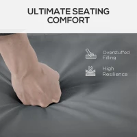 Outsunny Sun Lounger Cushion, Garden Recliner Pad, Polyester Cover Dark Gray 196 x 55 x 8 cm(m-5)