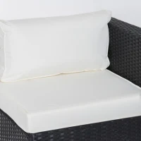 Outsunny 6PC Rattan Corner Sofa Set Wicker 4 Seater Garden Storage Coffee Table Conversation Ottoman Outdoor Weave Furniture w/ Cushion Black(m-9)