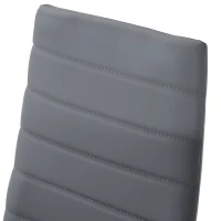 HOMCOM Conjunto de Refeição Mesa e 4 Cadeiras Conjunto de 5 peças Mesa Redonda de Vidro Temperado Ø90x75 cm e 4 Cadeiras 42x52x96 cm Cinza(m-11)