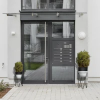 Outsunny Ghiveci set 2 bucati cu suport metalic pentru amenajarea spatiilor interioare si exterioare negru(m-10)