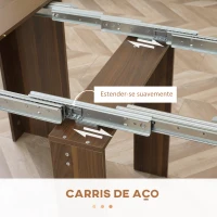 HOMCOM Mesa de Jantar Extensível para 4-6 Pessoas com Lateral Abatível Mesa Auxiliar Multifuncional 180x85x75cm Marrom(m-7)