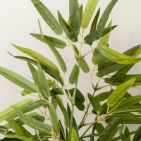 HOMCOM Juego de 2 Bambús Artificiales 90 cm con Maceta Plantas Sintéticas para Decoración Hogar Salón Oficina Verde(m-9)