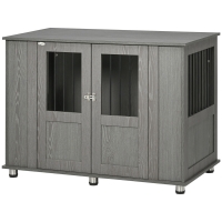 PawHut Hundekäfig Hundebox, 2 Türen, inkl. Verriegelung,116 cm x 60 cm x 87 cm, Grau