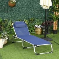 Outsunny Scaun de Gradina Pliabil cu Spatar Reglabil Albastru(m-11)