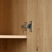 Vitrină modernă cu iluminare LED, rafturi multifuncționale, blat din sticlă, 78x40x150 cm, Culoare naturală(m-6)