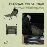 Outsunny Campingbed Ligbed Veldbed, 200 x 85 x 40-55 cm, Waterbestendig Groen(m-7)