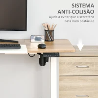 Vinsetto Secretária Elétrica de Pé com Ajuste Elétrico de Altura e 4 Teclas de Memória para Casa Escritório 140x70x72-116 cm Branco e Natural(m-8)