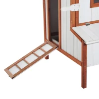 PawHut Pollaio per Galline Ovaiole da Esterno, Gabbie per Galline Grande da Giardino con Cassetta Nido Vassoio in Legno 120x96x123cm(m-8)