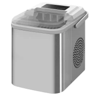 HOMCOM Ijsblokjesmachine, IJsmaker, 12 kg/dag, 9 blokjes in 6-13 min, 30,3 x 22,8 x 29 cm, Wit(m-1)