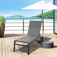 Outsunny Sezlong de Gradina Reclinabil pe 5 Niveluri, cu Acoperire Captusita(m-2)