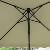 Outsunny Tuinparasol, zweefparasol, decoratieve rand, ventilatiedak, metalen frame, 2,4x2,4x2,6m, Beige(m-8)
