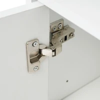 Cómoda y Aparador de Tres Puertas con Puertas de Ratán Estructurado Estantes Regulables y Patas Doradas Blanco(m-5)