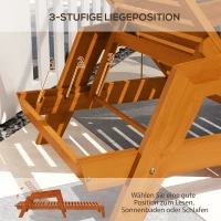 Outsunny Leżak słoneczny Leżak ogrodowy Drewniany, Drewno sosnowe, 66 cm x 190 cm x 73,5 cm, Pomarańczowy(m-4)