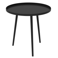 Outsunny Bijzettafel, Salontafel Tuintafel, Terrastafel voor Tuin Staal, Zwart