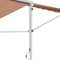 Outsunny Freistehende Markise, neigungsverstellbar, Handkurbel, Metallgestell, wetterfest, 4x3m, Kaffee(m-9)