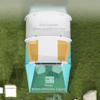 Outsunny Kampeertent voor 4-5 Personen, aparte Woon- & Slaapruimtes, 460L x 260B x 190H cm, Blauw(m-7)