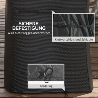 Outsunny Grillafdekking Beschermhoes voor Grill, Weerbestendig, 124 x 61 x 91 cm, Zwart(m-5)