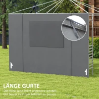 Outsunny Prieel Zijwand Zijwand Partytent, weerbestendig,  300 cm x 200 cm, Donkergrijs(m-7)