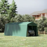 Outsunny Carport 6m x 3m, cort de depozitare pentru gradina, din PVC anti-UV si usi duble cu fermoar(m-10)