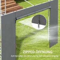 Outsunny Prieel Zijwand Zijwand Partytent, weerbestendig,  300 cm x 200 cm, Donkergrijs(m-5)