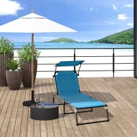 Outsunny Scaun Pliabil Gradina – Cu Copertina & Spatar Reglabil(m-2)