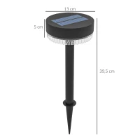 Outsunny Lampy Solarne do Ogrodu, Wodoodporne, LED Ciepły Biały, 10-12h Czas Pracy, Czarne(m-3)