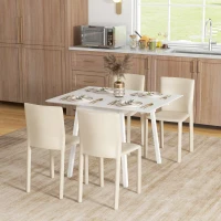HOMCOM Eettafel Klaptafel Keukentafel, 2 neerklapbare vlakken, 110 x 86 x 75 cm, Wit(m-2)