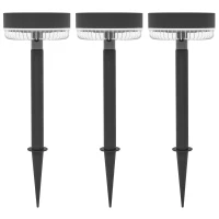 Outsunny Lampy Solarne do Ogrodu, Wodoodporne, LED Ciepły Biały, 10-12h Czas Pracy, Czarne(m-1)