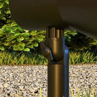 Outsunny Solarleuchten, 2 sztuki Solarlampen, Solar Gartenleuchte z 2 Kolorami Światła, Montaż na Ziemi/Ścianie, Wodoodporne IP54 do Balkon, Taras, Czarny(m-8)