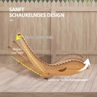 Outsunny Outdoor Schommelstoel, Hoogterugleuning, verstelbare basis, Grenenhout, 130 x 60 x 60 cm, Teak(m-4)
