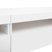 Mueble TV Moderno Blanco Panel Luminoso Iluminación Led Variable Sala de Estar y Comedor 240 cm Blanco(m-4)