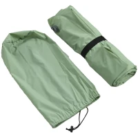 Outsunny Opblaasbaar campingmatras, inclusief luchtpomp, 1 kussen, 200 x 135 x 10 cm, groen(m-9)