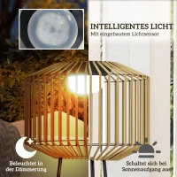 Outsunny Tuinlamp, Zonne- & USB-voeding, Automatische inschakeling, Plantenplank, Bruin/Zwart(m-5)
