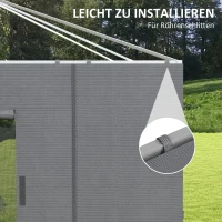 Outsunny Prieel Zijwand Zijwand Partytent, weerbestendig,  300 cm x 200 cm, Donkergrijs(m-6)