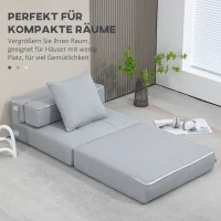 HOMCOM Relaxstoel Ligstoel Stoel met bedfunctie, incl. 1 kussen, 70 cm x 70 cm x 61 cm, Lichtgrijs(m-6)