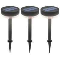 Outsunny Lampy Solarne do Ogrodu, Wodoodporne, LED Ciepły Biały, 10-12h Czas Pracy, Czarne(m-10)