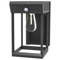 Outsunny Tuin-Zonlicht Buitenlamp Zonnelamp, weerbestendig, Bewegingssensor, 14 cm x 24 cm x 24 cm, Zwart