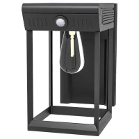 Outsunny Tuin-Zonlicht Buitenlamp Zonnelamp, weerbestendig, Bewegingssensor, 14 cm x 24 cm x 24 cm, Zwart(m-1)