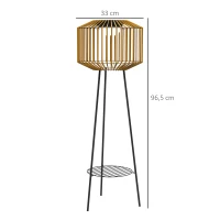 Outsunny Tuinlamp, Zonne- & USB-voeding, Automatische inschakeling, Plantenplank, Bruin/Zwart(m-3)