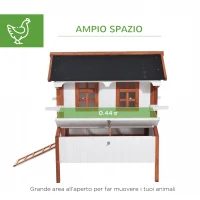 PawHut Pollaio per Galline Ovaiole da Esterno, Gabbie per Galline Grande da Giardino con Cassetta Nido Vassoio in Legno 120x96x123cm(m-4)