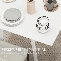 HOMCOM Eettafel Klaptafel Keukentafel, 2 neerklapbare vlakken, 110 x 86 x 75 cm, Wit(m-5)