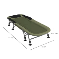 Outsunny Campingbed Ligbed Veldbed, 200 x 85 x 40-55 cm, Waterbestendig Groen(m-3)
