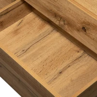 Mobilă TV modernă cu design în blocuri de culoare, textură de lemn și suprafață lucioasă, 180x38x50 cm, natural și negru(m-7)