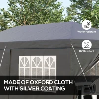 Outsunny 3 x 6 m Garden Pop Up Gazebo, Wedding Party Tent Marquee, Water Resistant Awning Canopy with Sidewalls, Windows, Carry Bag, Black(m-4)